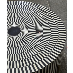 ILAHI's Bone Inlay <b>Table</b> Modern Design Agate Detailing <b>Storage</b> Portable Home Furniture - Product Image 4