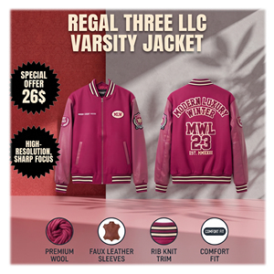 เสื้อแจ็คเก็ตวาร์ซิตี้แขนหนังผ้าขนสัตว์  แบบกำหนดเองสำหรับทีมเบสบอล  คอวี  ปักลาย  เสื้อแจ็คเก็ตวาร์ซิตี้ผู้ชาย - Product Image 1