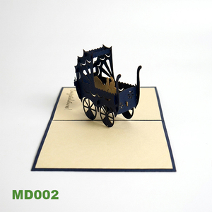 Custom <b>Handmade</b> 3D Pop-up Greeting Cards High Quality Gloss Varnishing Kraft <b>Paper</b> Offset UV Printing Model, Baby Cariage. - Product Image 2