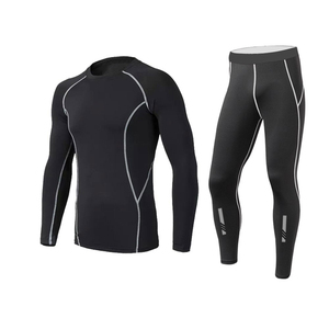 Ensemble de survêtement pour homme avec pantalon extensible, ensemble de jogging décontracté pour homme, chemises thermiques à manches longues, leggings pour l'hiver - Product Image 1