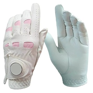Gants de golf en cuir véritable de haute qualité, dernière mode, unis, avec logo brodé, respirants et extensibles, de la marque Punchin Sports. - Product Image 2