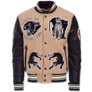เสื้อแจ็คเก็ต Letterman สำหรับผู้ชาย พิมพ์โลโก้ตามสั่ง ขายส่ง คอตั้ง กันน้ำ ใส่ได้สองด้าน เป็นมิตรกับสิ่งแวดล้อม สไตล์สปอร์ตสำหรับฤดูหนาว - Product Image 6