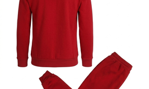 <b>Men</b> Autumn Casual Tracksuit Solid Color Full Sleeve Hooded Zipper Two Piece Set Red Polyester Breathable Regular Fit - Product Image 5
