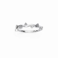 Ensemble de bagues empilables classiques en or blanc 18 carats avec diamants de laboratoire, taille brillant rond, certifiés IGI, cadeau de luxe pour femme