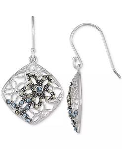 Boucles d'oreilles en argent sterling avec filigrane marcassite et fleur de cristal | Macy's - Product Image 3