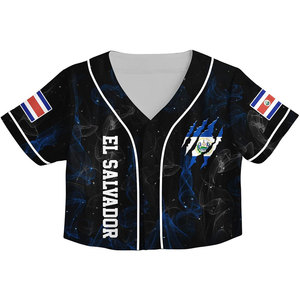 เสื้อเบสบอลครอปสำหรับผู้หญิงแบบกำหนดเอง พร้อมชื่อ หมายเลข และโลโก้ของคุณ เสื้อสวมใส่สบาย น้ำหนักเบา ผลิตด้วยเทคนิคการระเหิดสี - Product Image 3