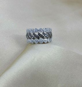 Anillo de Plata de Moda JEWELSPAARK para Mujer con Diamantes Redondos Naturales Blancos y Marrones de 1.44Ct en Forma de Ola - Product Image 4