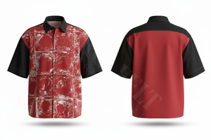 Camisa de Vestir de Manga Corta con Diseño de Patrón Abstracto, Personalizada, de Alta Calidad, para Negocios de Ropa de Trabajo, Venta al por Mayor, Moda Urbana - Product Image 3