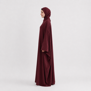 Wholesale Anti-static Wrinkle Resistant Plus Size Loose Fit Modest <b>Abaya</b> Set for <b>Women</b> Maxi Length Elegant Style - Product Image 3