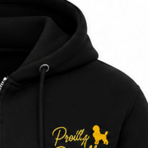 Sudadera con capucha y media cremallera negra personalizada con gráfico de la hermandad Sigma Gamma Rho para mujer, estilo universitario, informal y urbano. - Product Image 4
