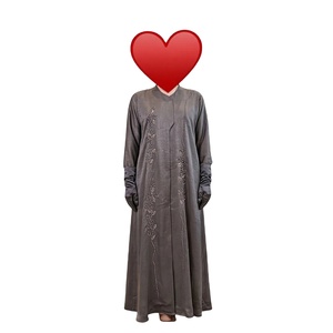Hermosa burka de fiesta con bordado a mano de hojas, pañuelo con diseño recortado, abaya de lujo, hiyab de noche largo hasta el suelo - Product Image 1