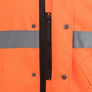 Sudadera con Capucha Ajustable, Reflectante LED, de Alta Visibilidad, con Logotipo Personalizable, de Invierno, Seguridad ANSI Clase 1, Forro Polar Naranja, Impermeable - Product Image 5