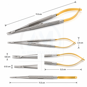 อุปกรณ์การแพทย์ AL MIDA HEALTH CARE INSTRUMENTS ที่จับเข็มแบบตรงขนาดเล็ก คีมผ่าตัดตา ระดับ Class II ขนาดสั่งทำได้ ได้รับมาตรฐาน CE - Product Image 5