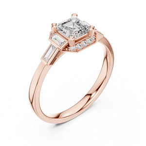 Anillo de oro rosa de 14 quilates con certificado GRA, viene con un anillo de diamantes cultivados en laboratorio con corte brillante, anillo de boda perfecto para mujer. - Product Image 4