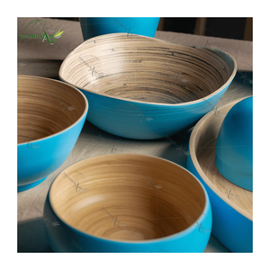 Ensemble de bols en bambou légers, écologiques, réutilisables, vaisselle en bambou faite à la main, fabricant vietnamien, vaisselle pour fête, passe au lave-vaisselle - Product Image 6