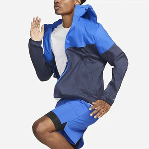 <b>Men's</b> Gray Hooded Fleece <b>Jacket</b> Zipper Front Casual Slim Fit Autumn Wear Spandex Polyester Material nylon <b>jacket</b> lightweight - Product Image 4