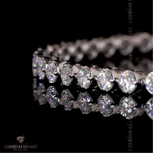 Nuevo Diseño de Brazalete de Diamantes Cultivados en Laboratorio con Corte Brillante, Estilo Bisel, Oro de 10/14/18 Quilates, Certificado IGI, para Mujer, India - Product Image 4