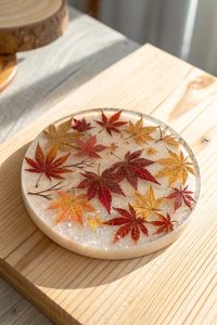Rustic <b>Raw</b> Wood Resin Coasters Set Round Non-Slip Table Mats Modern Design Eco-Friendly Reusable Pads for Home Decor Coaster - Product Image 5