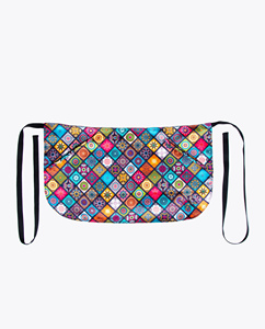 Cape de coiffure à motifs colorés avec bretelles croisées réglables, tablier textile pour coiffeurs - Product Image 1
