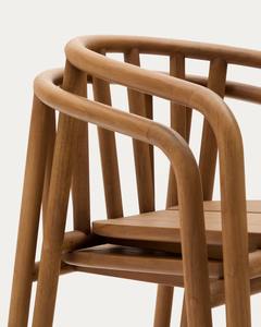 Silla de Comedor con Brazos de Madera de Teca Sólida, Estilo Escandinavo Minimalista con Respaldo Curvo para Restaurante, Cafetería, Hotel, Muebles de Comedor - Product Image 6