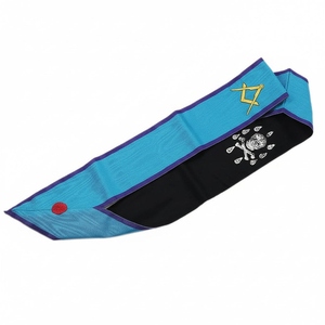 Delantal Ceremonial Bordado con Roseta de Compás y Escuadra de Maestro Masón para Logia Azul, OEM ODM Venta al por Mayor - Product Image 3
