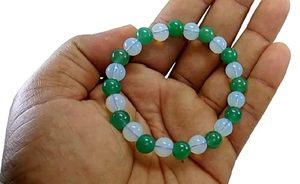 Pulsera de Piedras Redondas de Aventurina Verde y Opalita Hechas a Mano para Hombre y Mujer, 8-10 mm, Joyería de Moda con Energía Feng Shui - Product Image 2