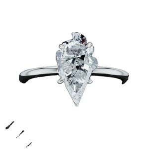 แหวนเพชรทำไอศครีมทรงกรวยสำหรับตัดได้รับการรับรองจาก GIA และทองคำ925สเตอร์ลิงเงิน18K ชุบแข็งแหวนหมั้นของขวัญ - Product Image 1