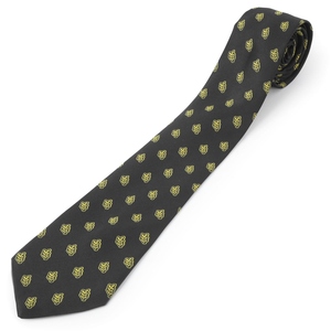 Cravate maçonnique haut de gamme noire avec broderie feuille d'acacia dorée, cravate formelle pour homme, insignes de loge personnalisés - Product Image 2