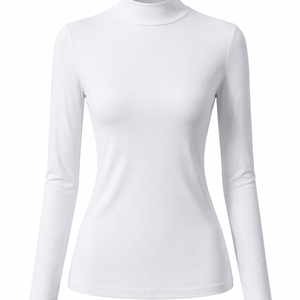 Camisa de Cuello Alto para Mujer, Manga Larga, Casual, Simple, Transpirable, Antiarrugas, Venta al Por Mayor, Proveedor OEM Directo de Fábrica - Product Image 1