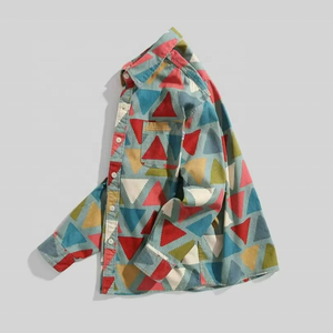 เสื้อเชิ้ตผู้ชายสไตล์เรโทรพิมพ์ลายแฟชั่น ปกจีน กระดุมแถวเดียว ไซส์ใหญ่ ระบายอากาศได้ดี และกันยับ - Product Image 1