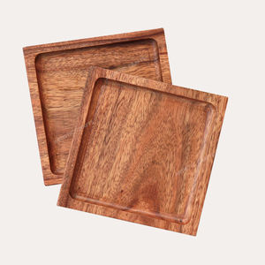 Assiettes en bois de forme ronde à l'aspect simple fait à la main avec des nuances de tailles personnalisées d'assiettes de chargeur en bois de l'Inde - Product Image 2