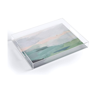 Elegante Bandeja de Acrílico Transparente con Diseño Impreso para Servir y Almacenar Té, Café, Bocadillos y Desayuno, Organizador Chic para el Hogar, Cafeterías y Hoteles - Product Image 6