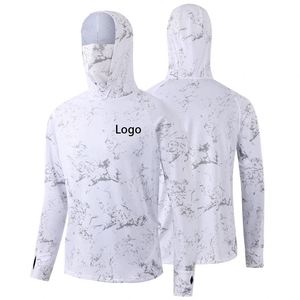 เสื้อตกปลาคุณภาพสูงสำหรับกิจกรรมกลางแจ้ง แห้งเร็ว รับผลิตตามแบบ (OEM) พร้อมโลโก้ป้องกันรังสียูวี มีฮู้ดและหน้ากาก แขนยาว - Product Image 1