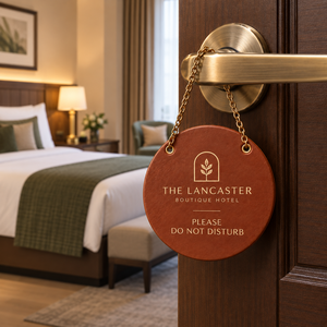 Porte-clés de porte d'hôtel en cuir personnalisé avec logo, panneau de chambre « Ne pas déranger », étiquette de porte pour invités, fabricant en gros - Product Image 4