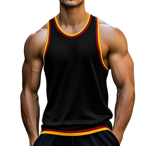 Wholesale Men'ss Athletic <b>Mesh</b> Muscle Tank <b>Top</b> Customizable Quick Dry Bodybuilding Gym Vest Contrast Trim Performance Tank <b>Tops</b> - Product Image 1