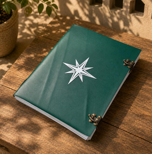 Journal en cuir turquoise fait main, carnet d'écriture vintage, journal rustique, journal à motifs étoilés, carnet de croquis rechargeable, journal de voyage - Product Image 3