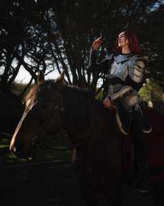 Armadura de Caballero Medieval Plateada, Guantes Redondos Modernos, Estilo Antiguo, Arte en Relieve Coleccionable, Acero Inoxidable Pulido - Product Image 1