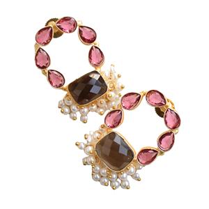 Pendientes de Latón con Piedras Preciosas al por Mayor, Joyería Auténtica con Piedras Preciosas, Latón Chapado en Rodio, Estilo Moderno, Listos para Enviar al por Mayor - Product Image 4