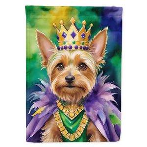 Silky Terrier King Mardi Gras Multicolor jardín bandera buzón decorativo patio Banner para Patio ilustraciones camas de flores tamaño pequeño - Product Image 1