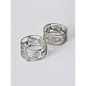 Anneaux de serviette minimalistes en métal argenté, boucles en alliage de zinc pour la décoration de table de mariage et de Noël - Product Image 4