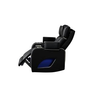 Sillón Reclinable Fortuner de Estilo Moderno con Estructura de Madera y Función de Masaje, Tapicería Negra - Product Image 4