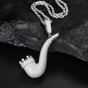 Pendentif Couronne en Argent 925 avec Moissanite, Style Hip Hop, Bijou Unisexe pour Usage Quotidien - Product Image 1