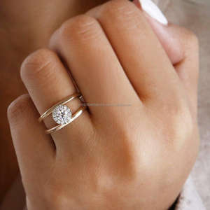 IGI/GIA Lab Grown Cut Diamond Vintage 14K Oro amarillo Unisex Boda/Aniversario/Anillo de fiesta para anillos finos de compromiso - Product Image 1