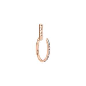 <b>Hoop</b> Ear Jackets Pave Set Round Cut Lab Grown Diamond Everyday Wear Minimalist Luxury Enhancer Pair 14K 18K Solid Gold Wholesale - Product Image 5