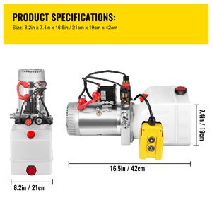 Pompa Idraulica Elettrica da 3 Quarti a Doppio Effetto con Serbatoio in Metallo per Rimorchio Ribaltabile - Product Image 3