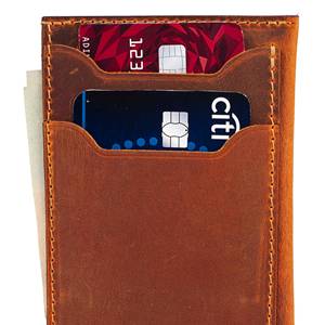 Nouveau porte-cartes fin en cuir véritable, portefeuille minimaliste pour homme, fermeture ouverte, longueur courte, coutures solides, marron, fait main - Product Image 3