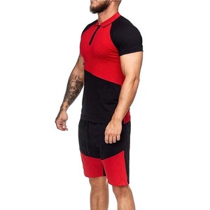 Ensemble décontracté pour hommes : T-shirt à manches courtes en coton et short, ensemble de survêtement uni, vêtements de marque pour hommes, ensemble 2 pièces - Product Image 6