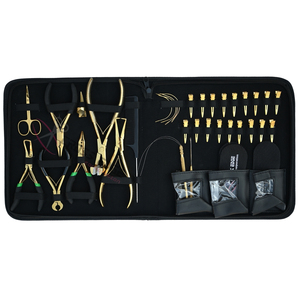 Kit de pinces professionnelles pour extensions capillaires dorées avec pince à micro-perles, outil de retrait de nano-anneaux, pince à bandes adhésives, coupe-keratine et clip - Product Image 6