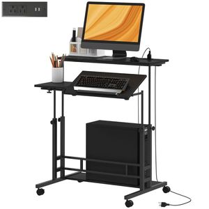 โต๊ะคอมพิวเตอร์สีดำสำหรับใช้ในโฮมออฟฟิศหรือพื้นที่ทำงานแนวตั้ง - Product Image 5