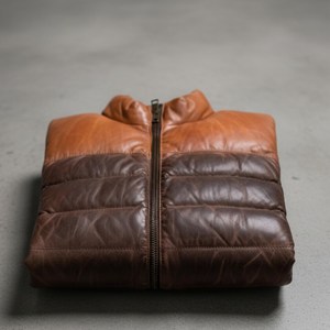 Veste d'hiver rembourrée en cuir véritable Cold Defense, protection contre le froid, imperméable, réversible, teinte, offrant une chaleur constante - Product Image 5